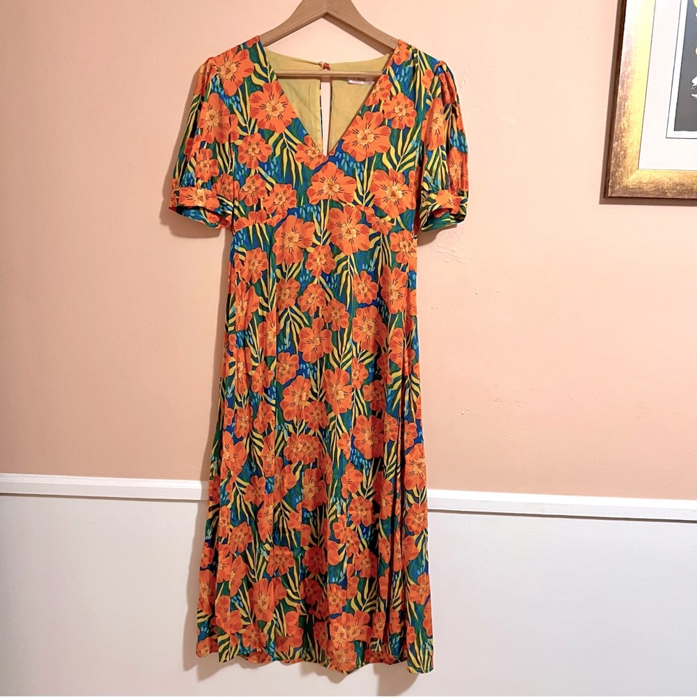 Traffic People | Floral Midi Summer Dress Traffic Size Small